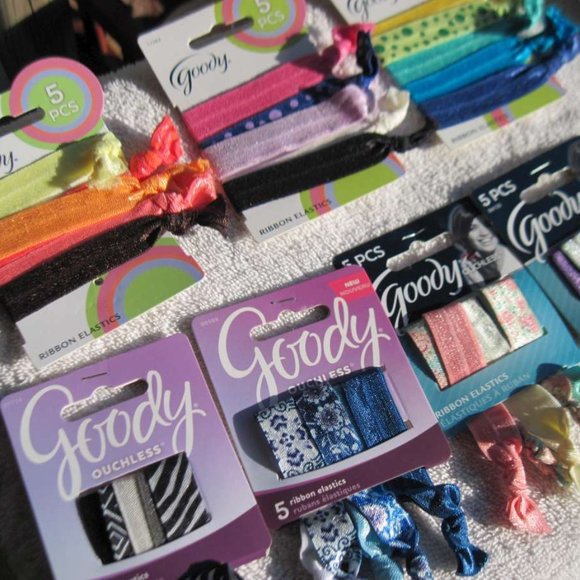 5 Packages of 5 Goody Knotted Ribbon Hair Band Elastics Zebra - Picture 4 of 5